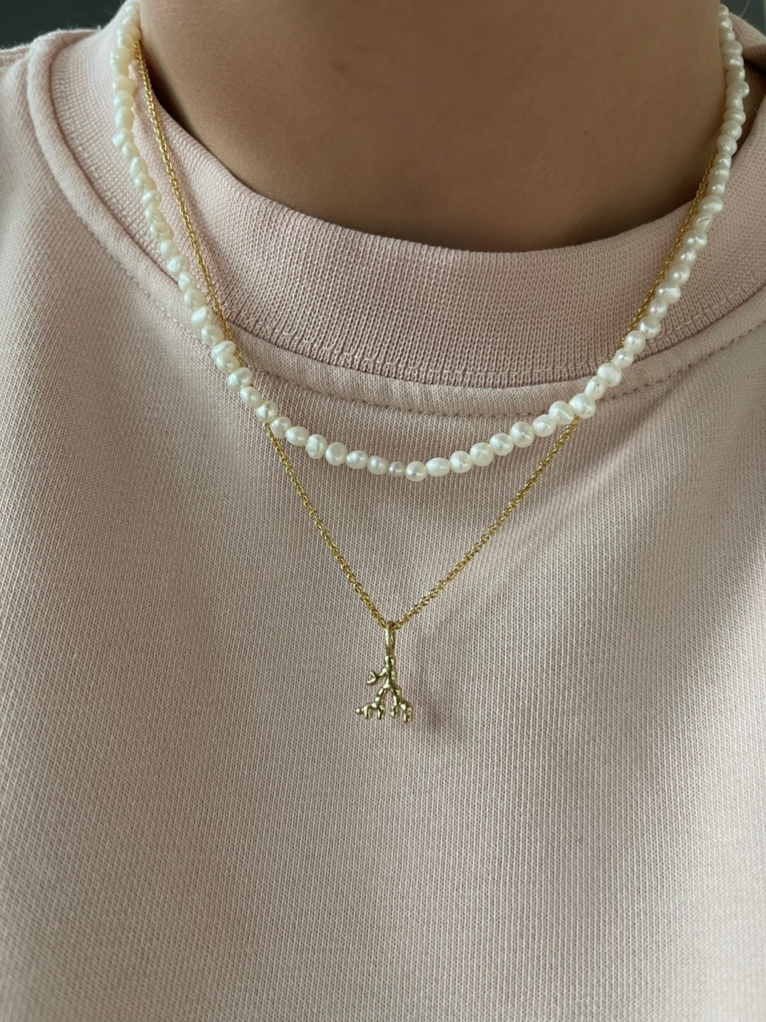 Jeberg Jewellery - Forgyldt "SOUL OF NATURE" pearlchoker/halskæde - Model: 41150