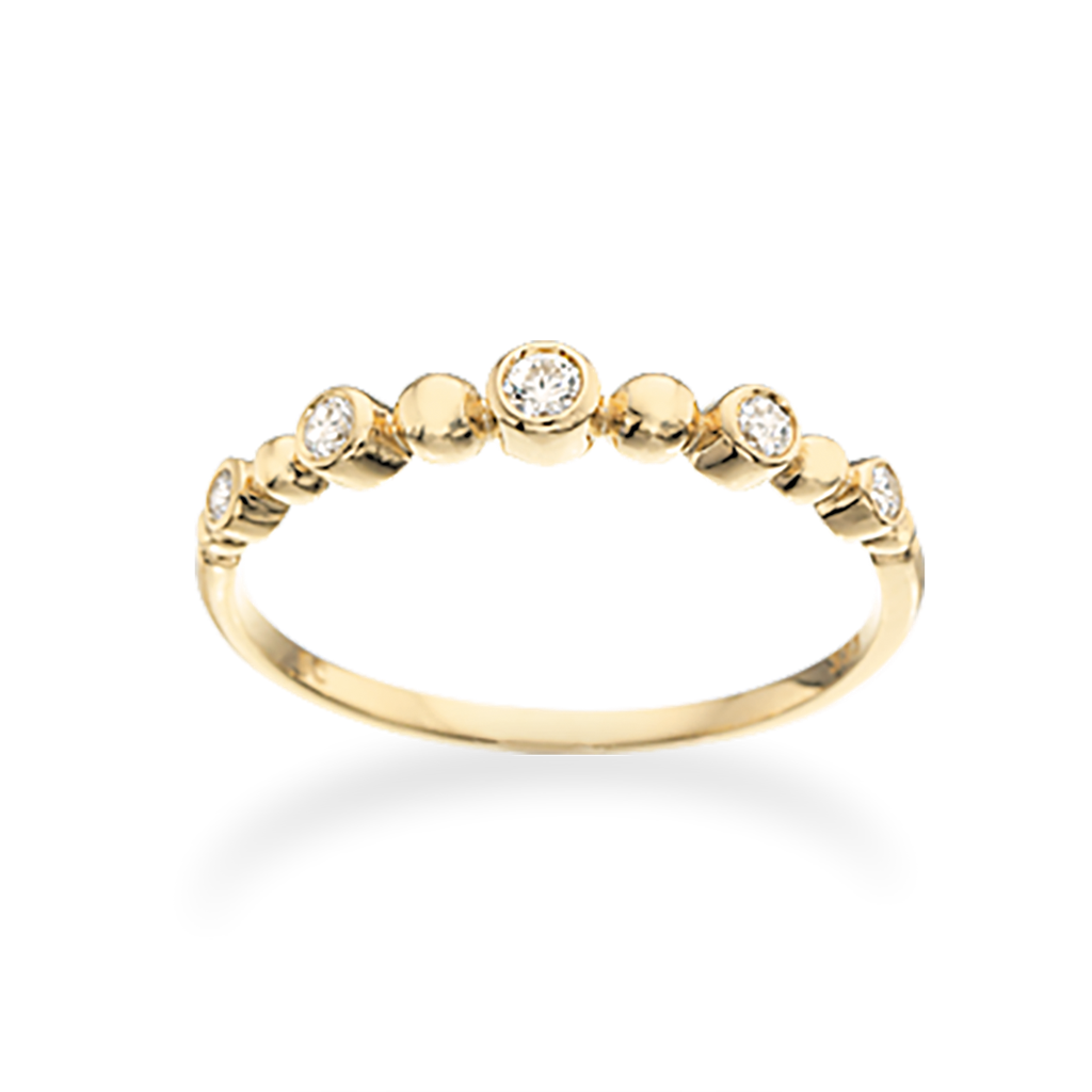 Køb Scrouples - Ring 8 kt. zir og små kugler - Model nr.: 711783 hos Guldsmed Smeds
