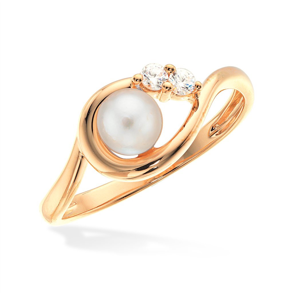 Scrouples - 8 kt guldring med ferskvandsperle - Model: 713623