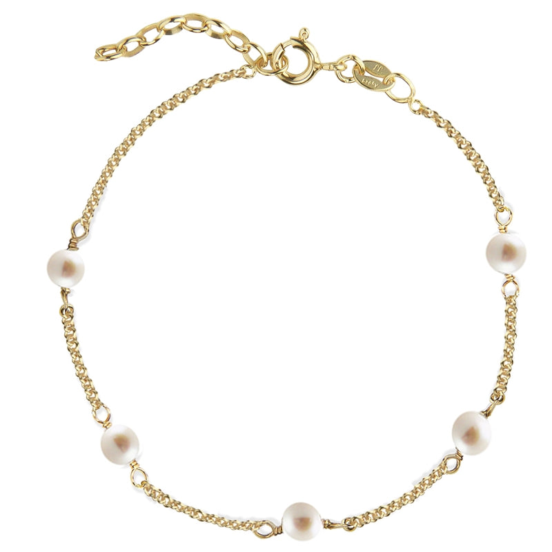 Jeberg Jewellery - Forgyldt LOVE EYE armbånd perle - Model: 7142-G