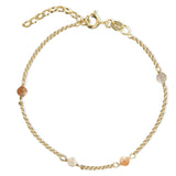 Jeberg Jewellery - Forgyldt LOVE EYE armbånd nude moonstone - Model: 7182-G