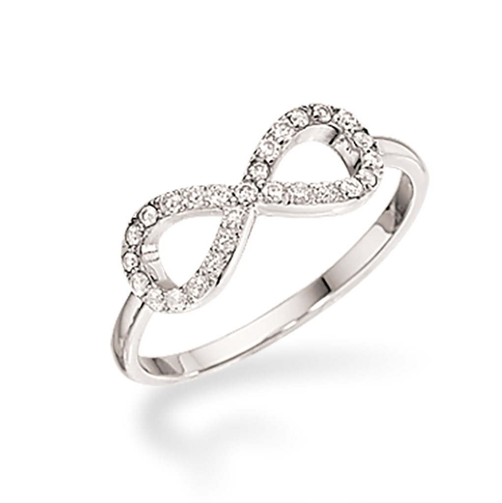 Køb Scrouples - Ring blank sølv med et evighedstegn med zirkoner - Model nr.: 725312 hos Guldsmed Smeds