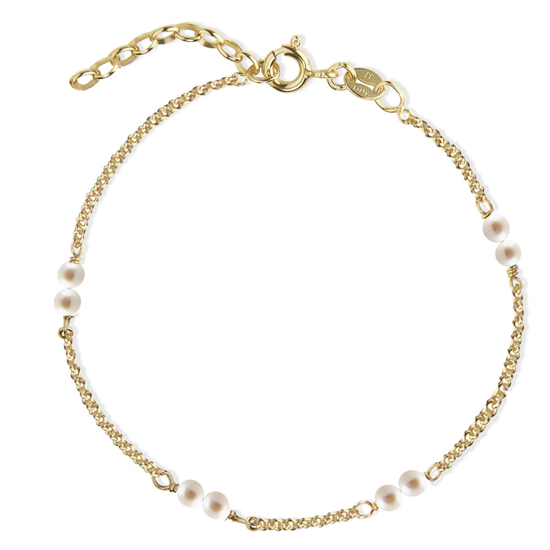 Jeberg Jewellery - Forgyldt LOVE EYE armbånd dobbelt perle - Model: 7260-G