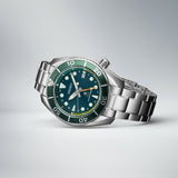 Seiko PROSPEX GMT DIVER 200m herreur i stål m. lænke, grøn skive - Model: SFK003J1