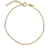 Jeberg Jewellery - Forgyldt LOVE EYE armbånd pink crystal - Model: 7310-G