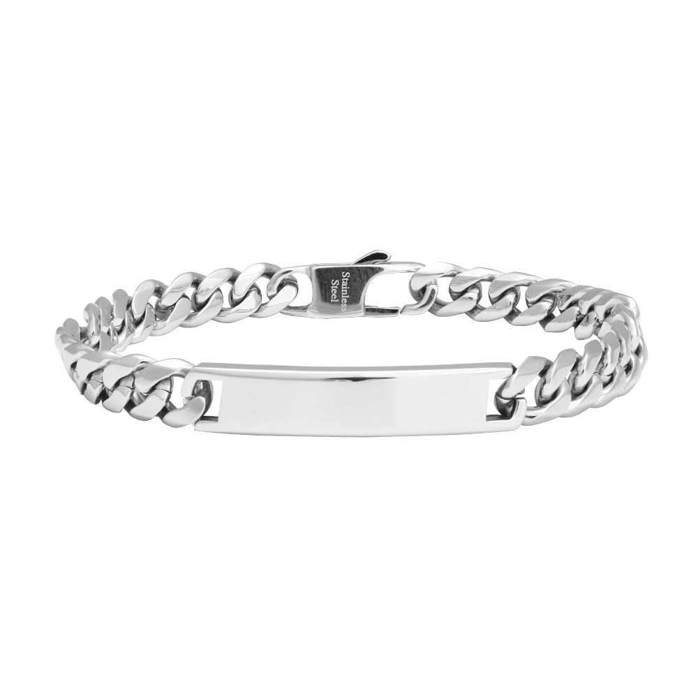Køb Son of noa - SON bracelet STEEL w. plate shiny 21cm - Model: 893 003-21 hos Guldsmed Smeds