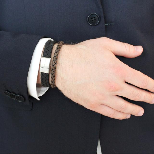 SON of NOA Herre mørkebrunt læder armbånd, 21cm