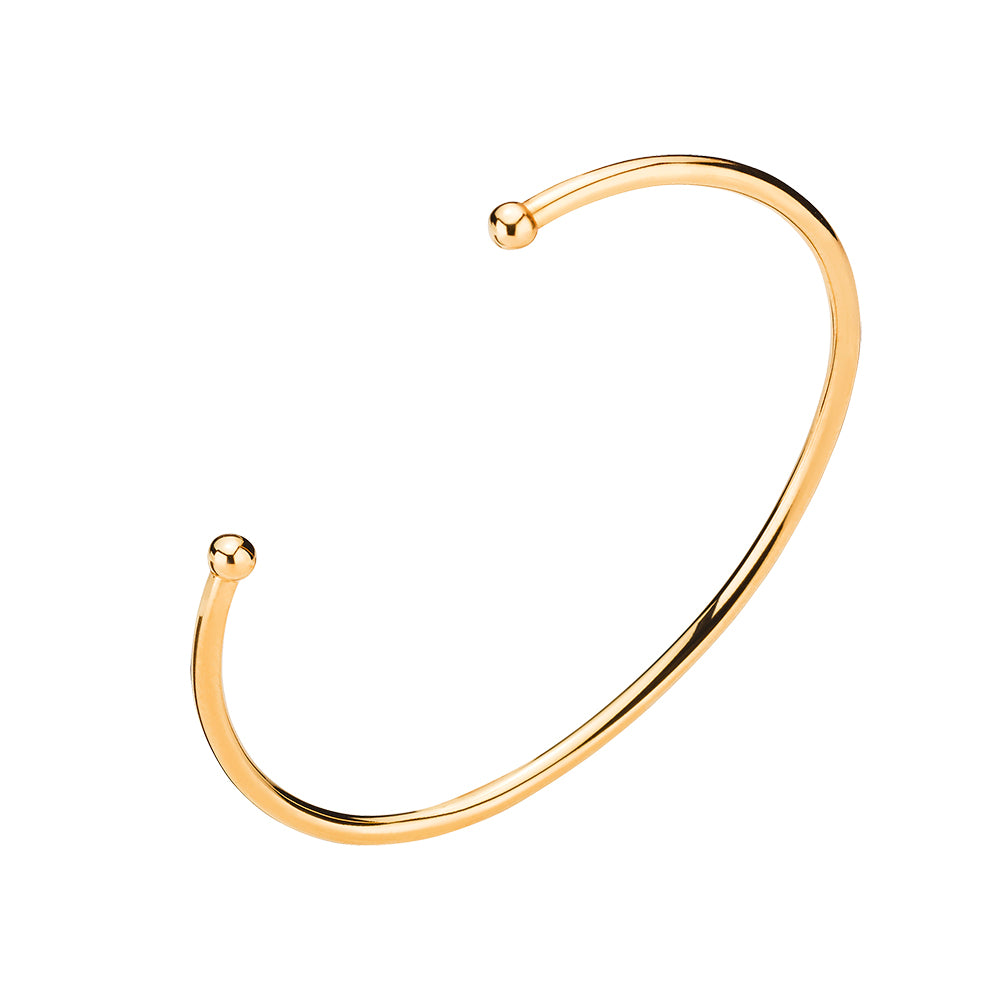 Køb Lund of Copenhagen - Armring glat åben m. kugler forgyldt sølv - Model nr.: 9031053-F hos Guldsmed Smeds