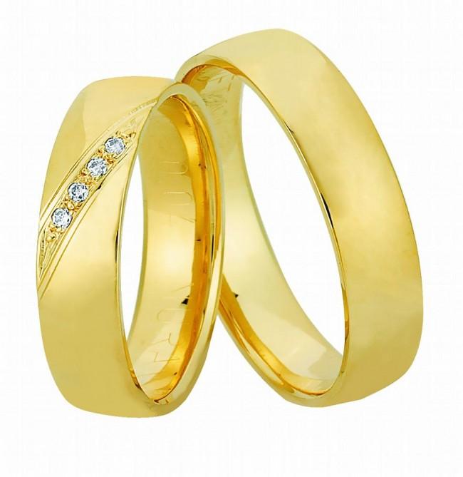 Køb Nuran - vielses- og forlovelsesringe i guld - Modelnr.: A3819 - 14 KT. hos Guldsmed Smeds