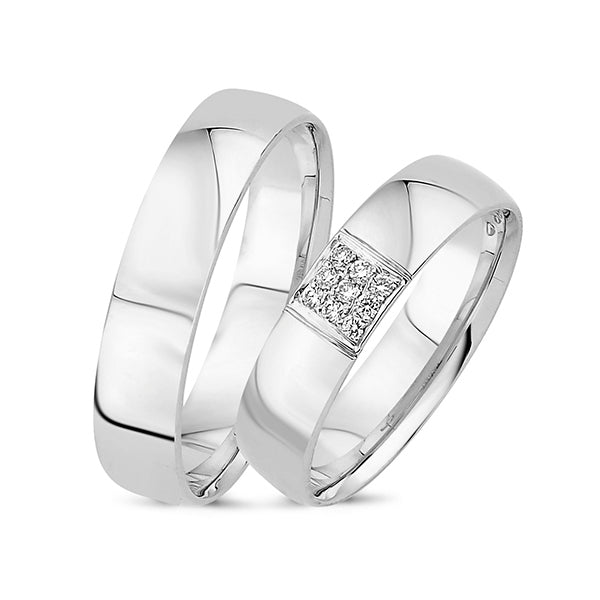 Køb Nuran - 14kt. stjernedrysset vielsesringe m 0,09ct w/vs br - Modelnr.: A4009HVG hos Guldsmed Smeds