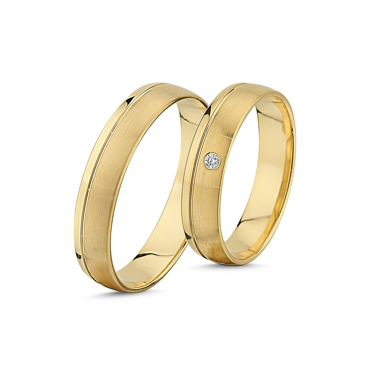 Køb Nuran - 14kt. vielsesringe m/diamant 1x0,02ct w/vs brillant - Modelnr.: A4079RG hos Guldsmed Smeds