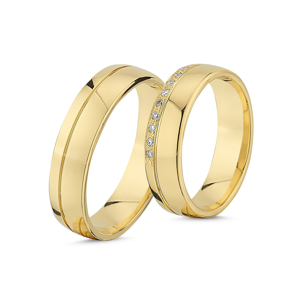Køb Nuran - 14kt. vielsesringe m/diamant 0,11ct w/vs brillant - 5,5mm bredde- Modelnr.: A4082RG hos Guldsmed Smeds