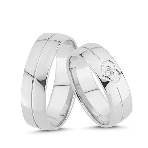 Køb Nuran - 14k vielsesring hvidguld m. 0,02ct wsi brillant - Model: A4088HVG hos Guldsmed Smeds
