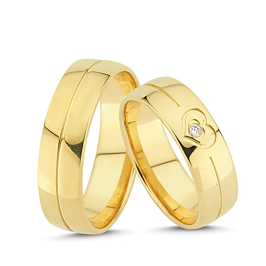 Køb Nuran - 14kt vielsesring rødguld m 0,02ct wsi brillant - Model: A4088RG hos Guldsmed Smeds