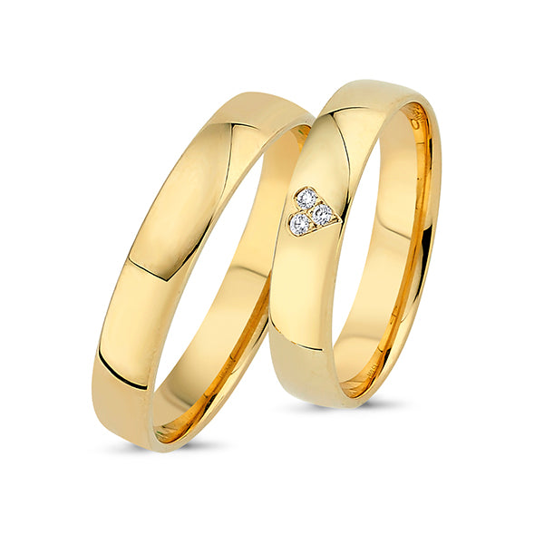 Køb Nuran - 8kt. vielsesringe m 3*0,01ct w/vs - Modelnr.: A4091-8 hos Guldsmed Smeds