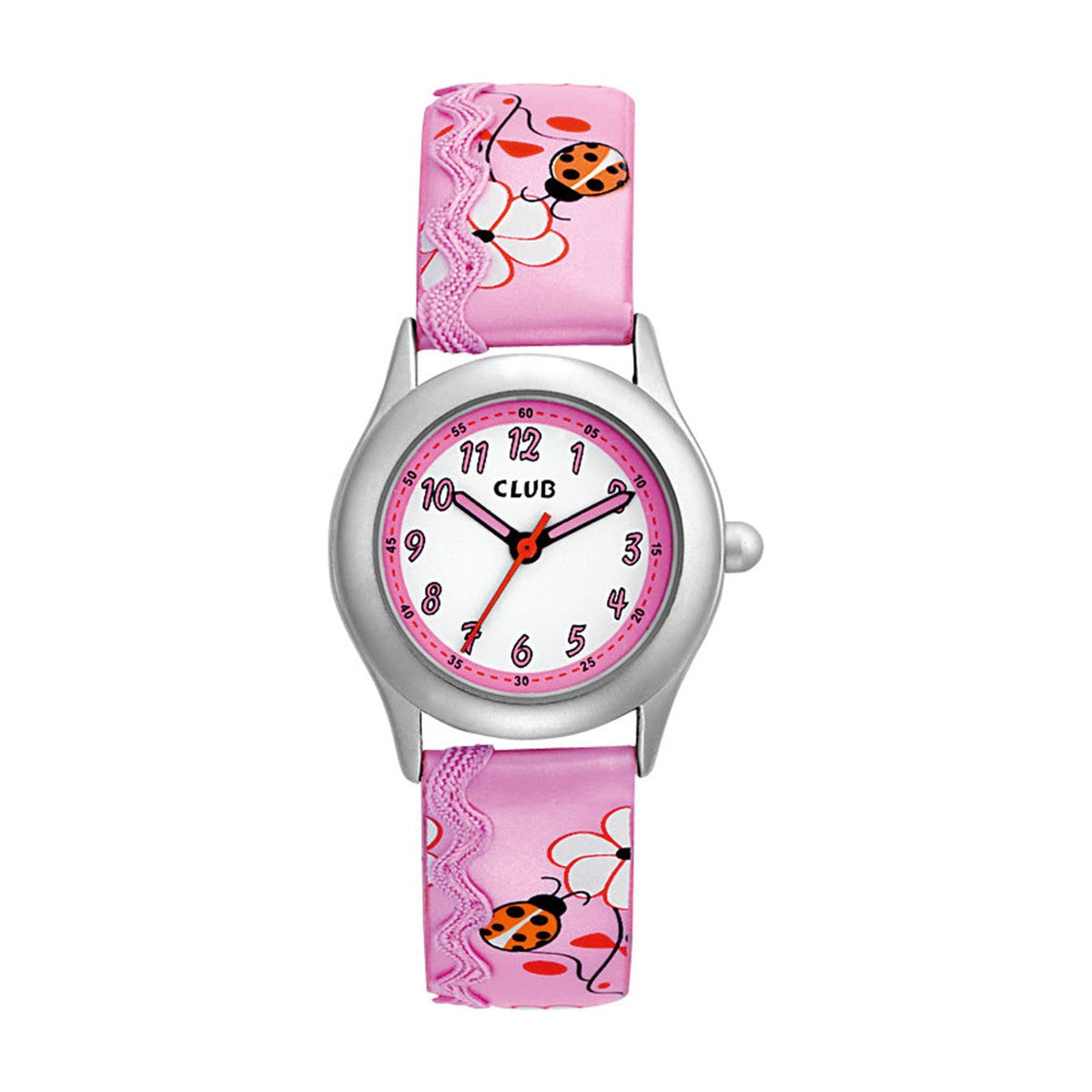 Køb CLUB - PIGE UR - PINK REM - MARIEHØNE - Model: A56508S14A hos Guldsmed Smeds