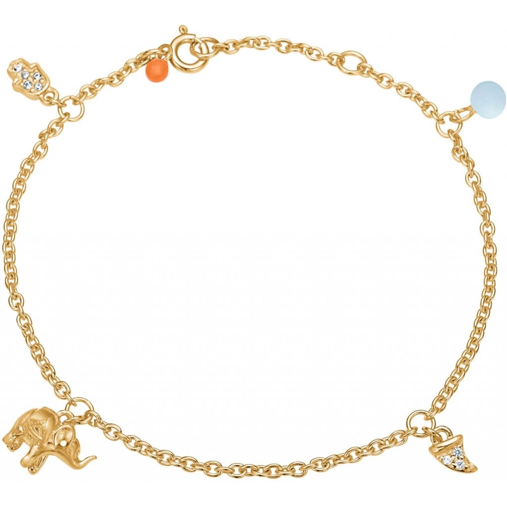 Køb Enamel - Forgyldt sølv armbånd Lucky Charms - Model: B44GM hos Guldsmed Smeds