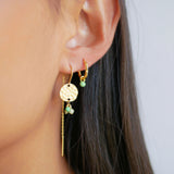 Enamel - Forgyldt sølv Belle Dusty Green hoops - Model: E245GM-dustygreen