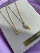 Jeberg Jewellery - Forgyldt Hortensia halskæde med diamant - Model: 40070-G