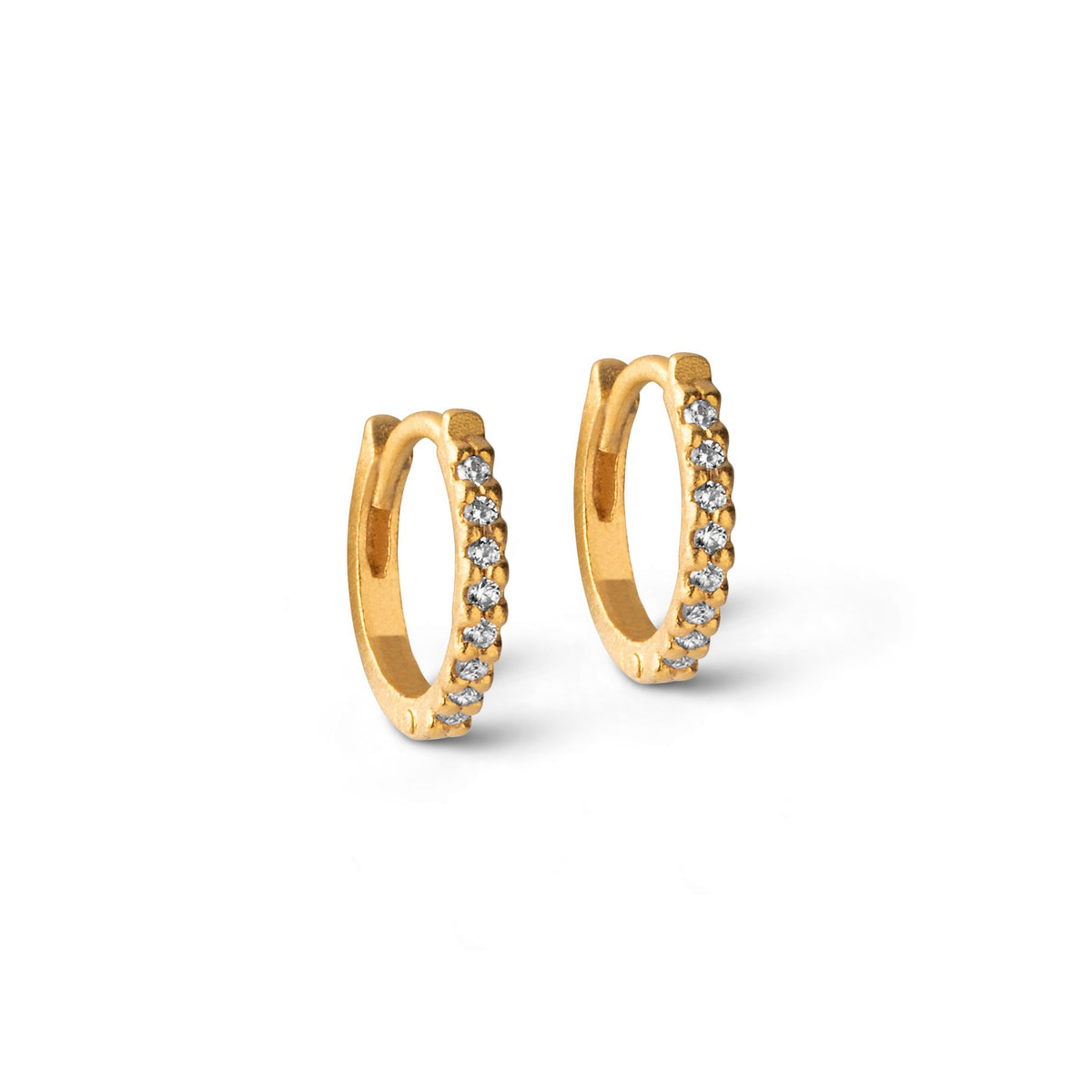 Køb Enamel - Forgyldt sølv Petite Flora hoops 8 mm m. zir - Model: E174GM hos Guldsmed Smeds