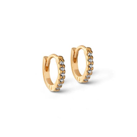 Køb Enamel - Forgyldt sølv Petite Flora hoops 6 mm m. zir - Model: E173GM hos Guldsmed Smeds