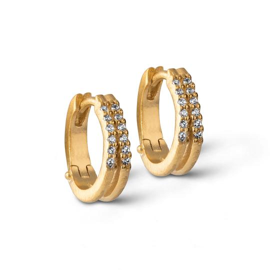 Køb Enamel - Forgyldt sølv Dagny hoops 13 mm m. zir - Model: E177GM hos Guldsmed Smeds