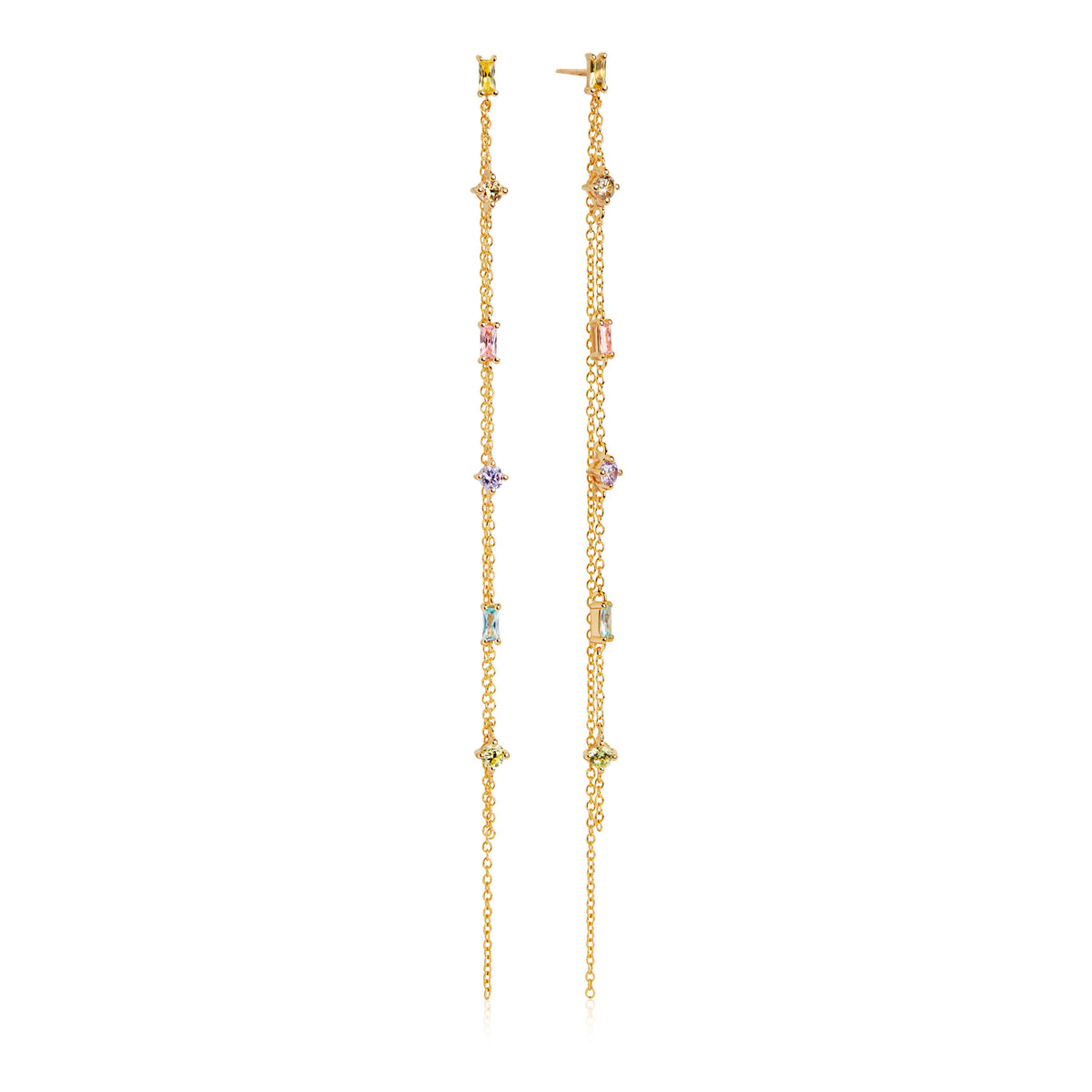 Køb SIF JACOBS - PRINCESS ØRERING, TO KÆDER MED FARVET ZIRKONIA - MODEL: SJ-E22032-XCZ-SG hos Guldsmed Smeds