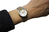 Seiko - 5 sport automatik Dameur, bicolor stål med lænke, hvid skive, 100m - Model: SRE004K1