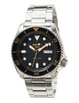Seiko - 5 sport automatik herreur, stål med lænke, sort skive, 100m - Model: SRPD57K1