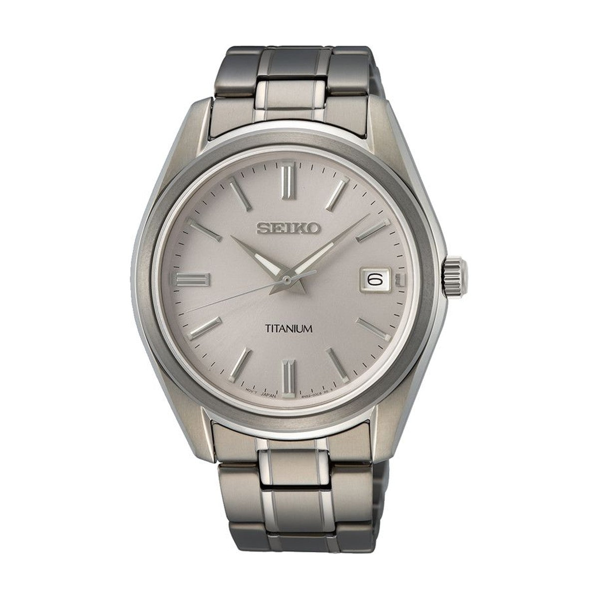 Seiko - Herreur titan med lænke og dato - Model: SUR369P1