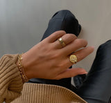 Jeberg Jewellery - Forgyldt Pieces of the moon signet ring - Model: 6925