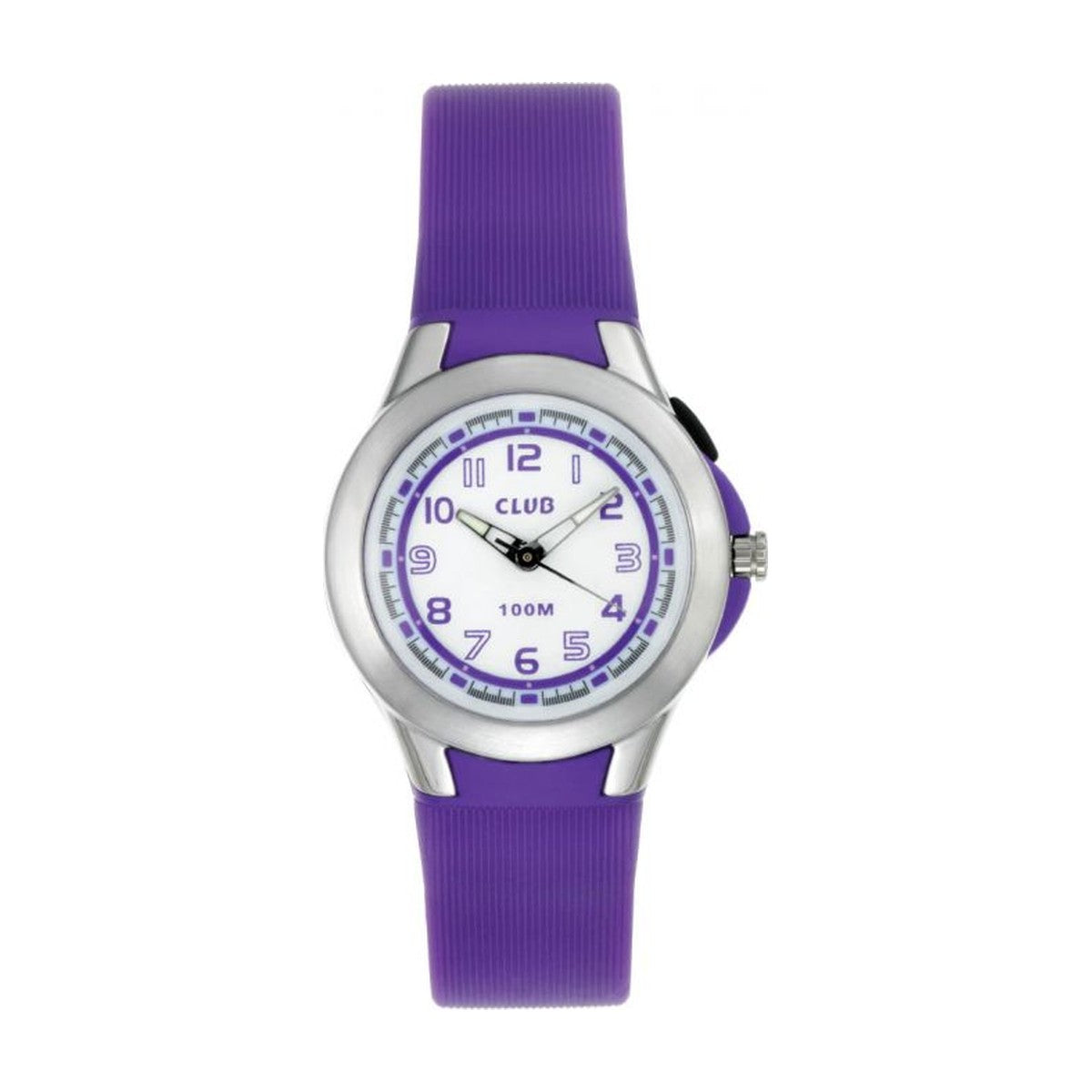 CLUB - Pigeur i chrom med lilla gummirem - Model: A47111S10A