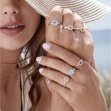 Nuran - 14 kt. ring GRACE med pink ametyst og diamanter - Model: A2222 PA 009 RG
