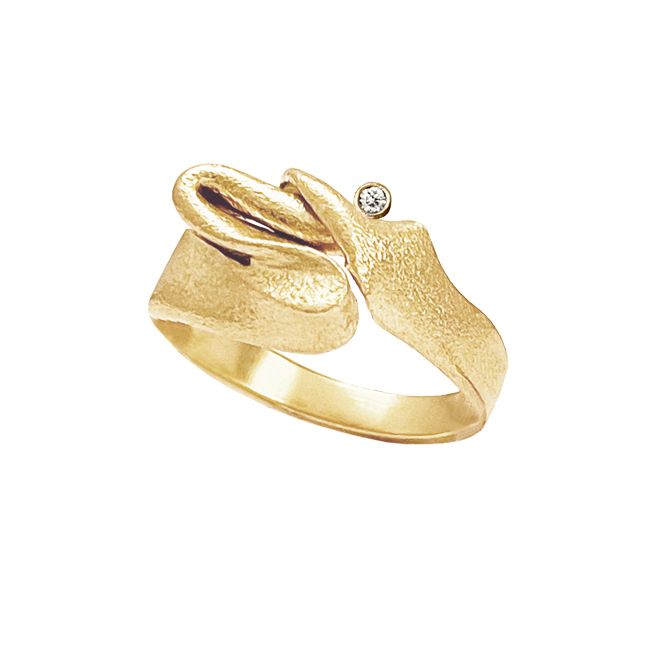 Heiring - Forgyldt MILLE ring med 0,02 w/vs brillant - Model: 53-3-74BR-FG