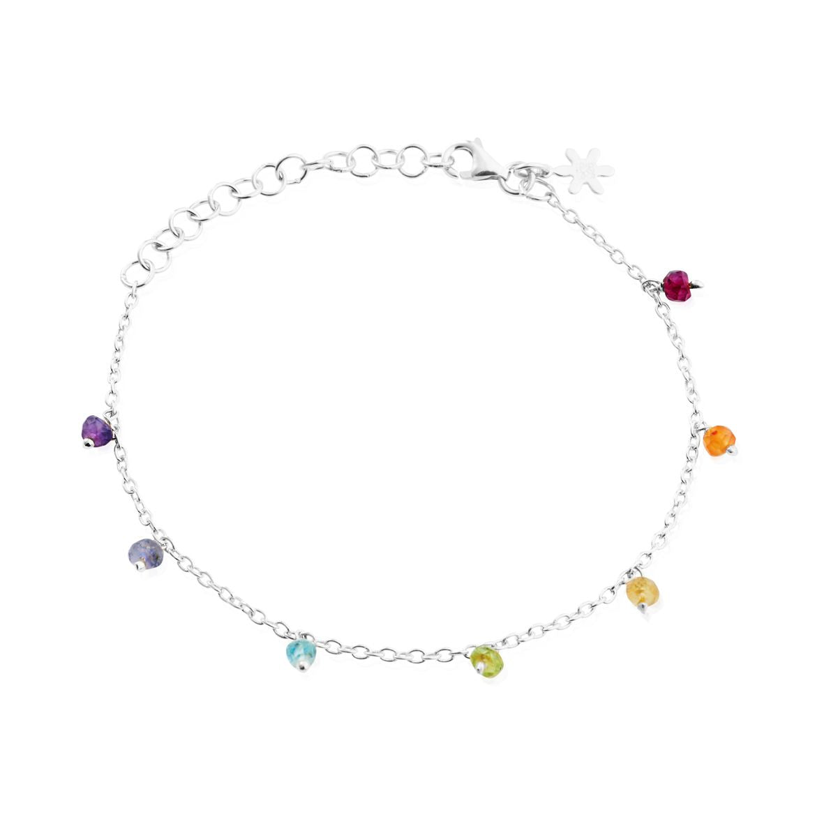 Køb Susanne Friis Bjørner - Armbånd sølv 16-20 cm med farvede sten - Modelnr.: SFB-1868-1-20-556 hos Guldsmed Smeds