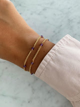 Jeberg Jewellery - Forgyldt "I AM GOLD" amethyst armbånd - Model: 7330-G