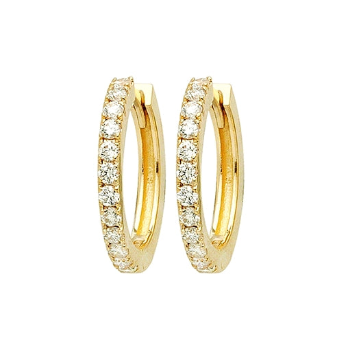 Køb Nuran - 14kt. Guld creoler med diamant 0,23 ct - Model: KPO8140 RG hos Guldsmed Smeds