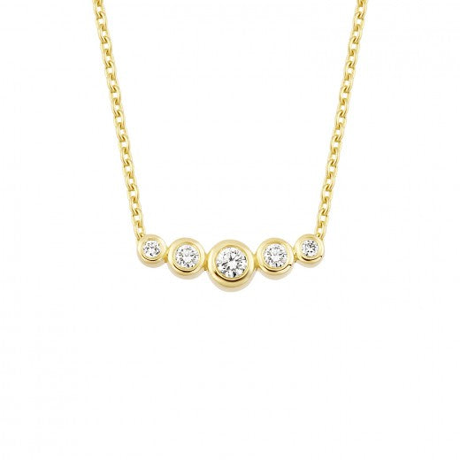 Køb Nuran - Tube, 14kt. Halskæde med diamant 1x0,04ct 2x0,02ct 2x0,01ct w/si - Model: V1061 010RG hos Guldsmed Smeds