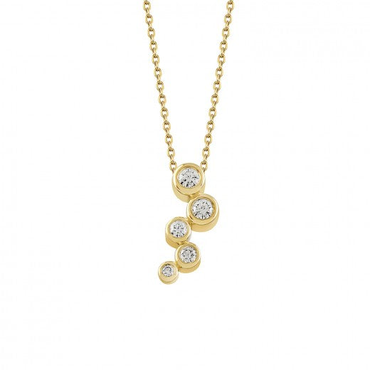 Køb Nuran - Tube, 14kt. Halskæde med diamant 2x0,05ct 2x0,025ct 1x0,005ct w/si - Model: V1060 0155 RG hos Guldsmed Smeds
