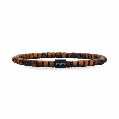 Scrouples - FORCE Herre armbånd, brun tigerøje 21 cm - Model: 03331,21