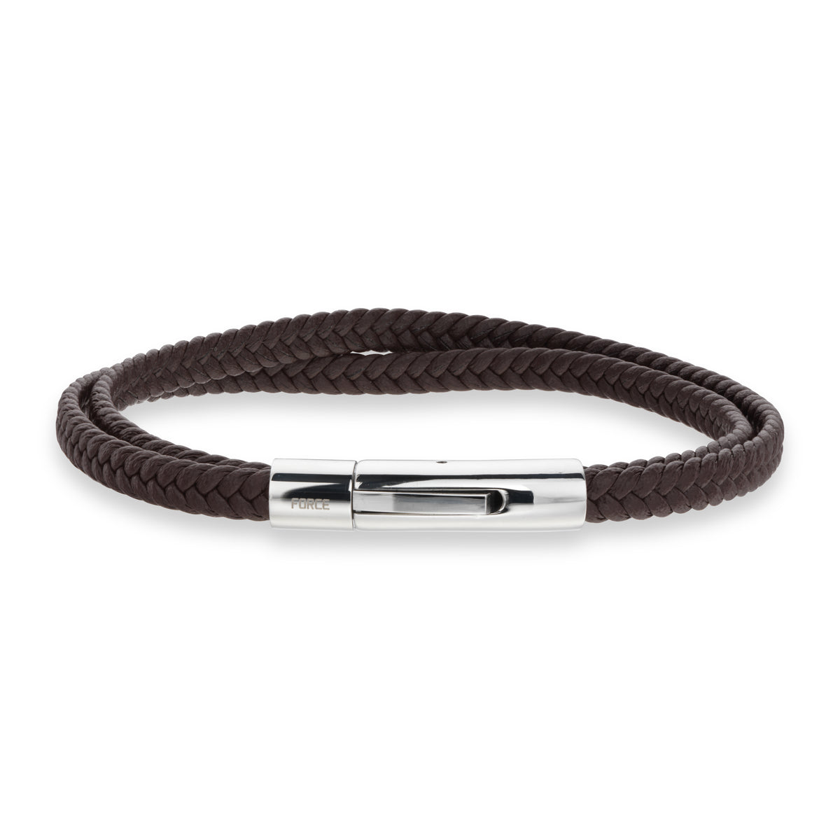Scrouples - FORCE Herre armbånd brunt flettet læder - Model: 03441A,M