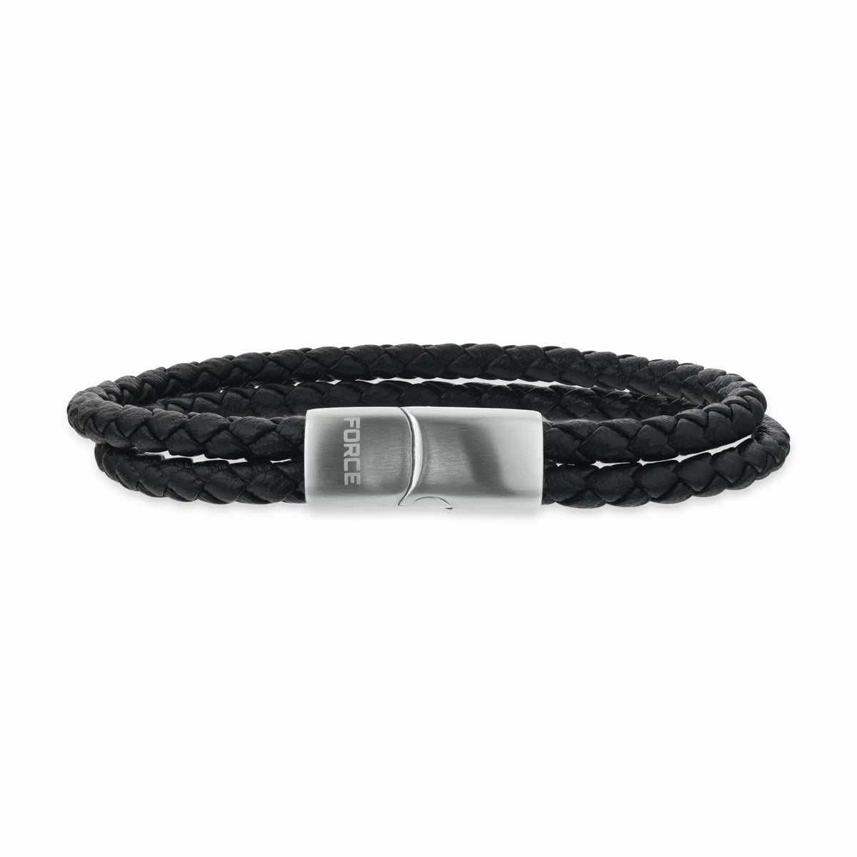 Scrouples - FORCE Herre armbånd sort flettet læder 21 cm - Model: 03541A,M