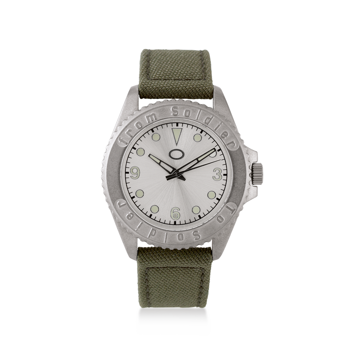 Aagaard From Soldier To Soldier Ur Stainless Steel 5 ATM Miyota Mov't Grøn Canvas Rem i stål