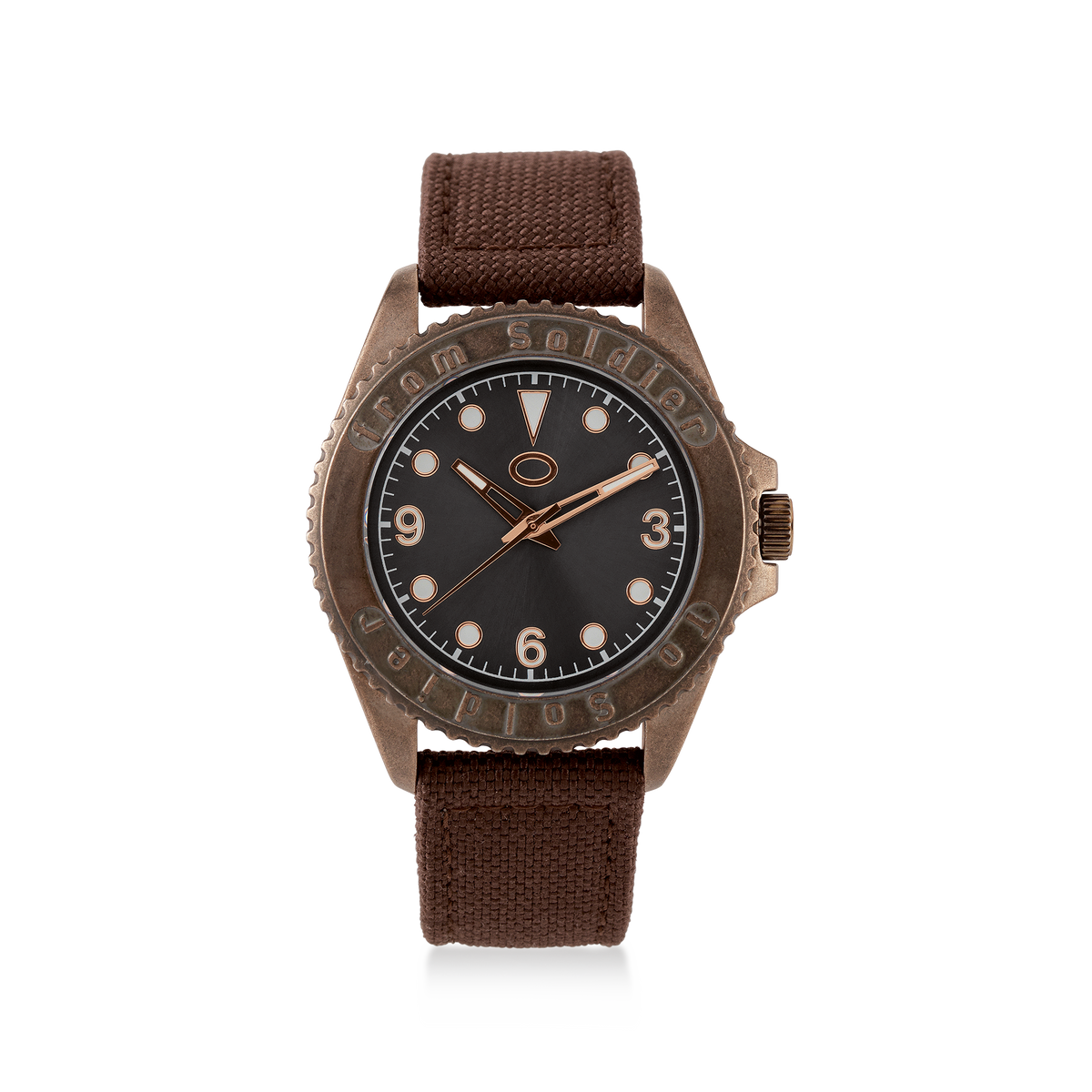 Aagaard From Soldier To Soldier Ur Stainless Steel 5 ATM Miyota Mov't Brun Canvas Rem i stål