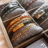 Scrouples - FORCE Herre armbånd sort flettet læder - Model: 03751A,M