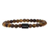 Scrouples - FORCE Herre armbånd, brune tigerøje sten i 21 cm - Model: 03981A,M