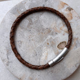 Scrouples - FORCE Herre armbånd brunt flettet læder - Model: 04031A,M
