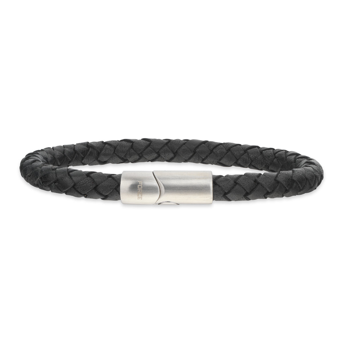Scrouples - FORCE Herre armbånd sort flettet læder - Model: 04061A,M