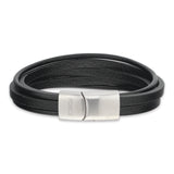Scrouples - FORCE Herre armbånd sort læder - Model: 04081A,M