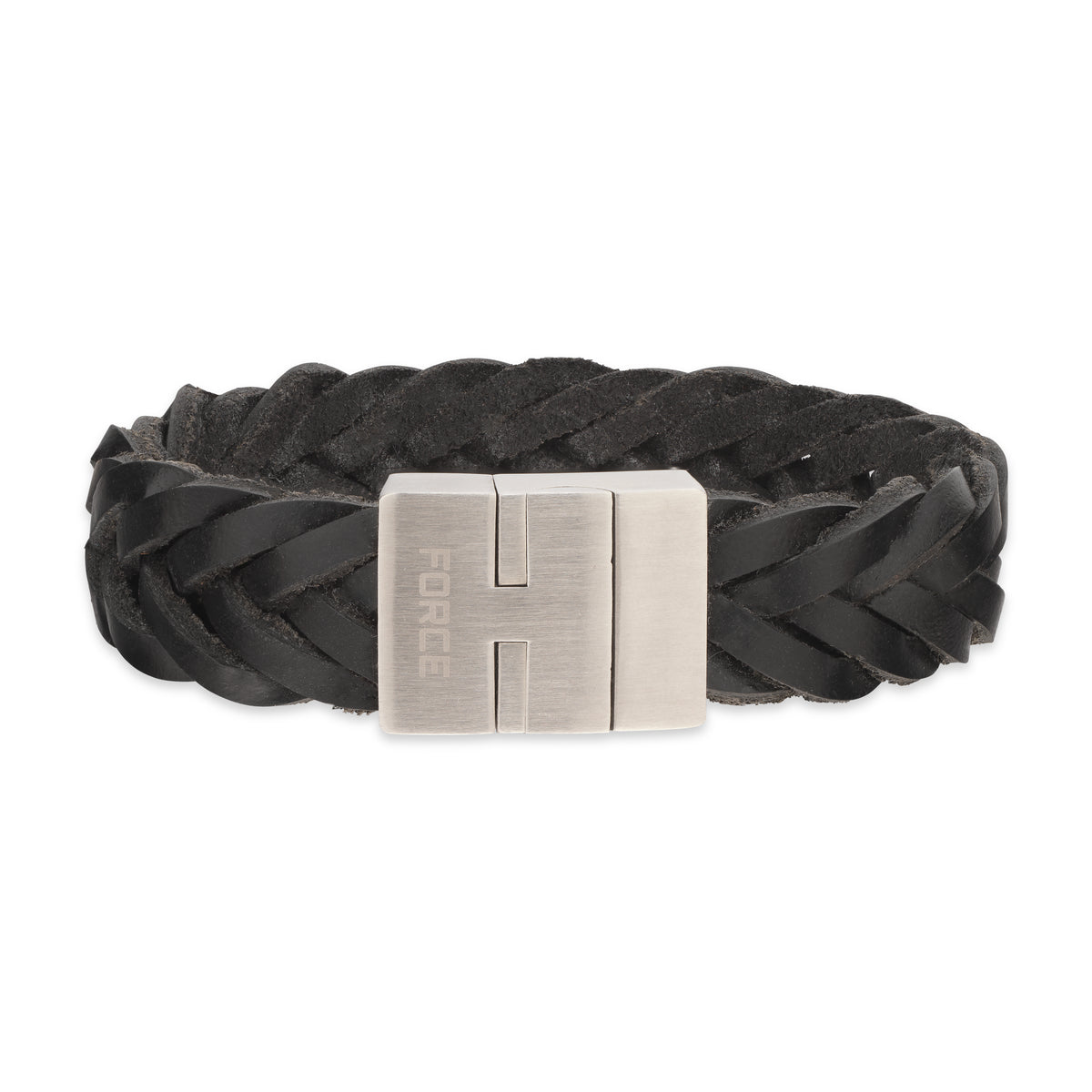 Scrouples - FORCE Herre armbånd sort flettet læder - Model: 04101A,M